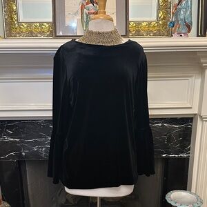 Calvin Klein Black Velvet Women's Top